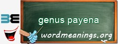 WordMeaning blackboard for genus payena